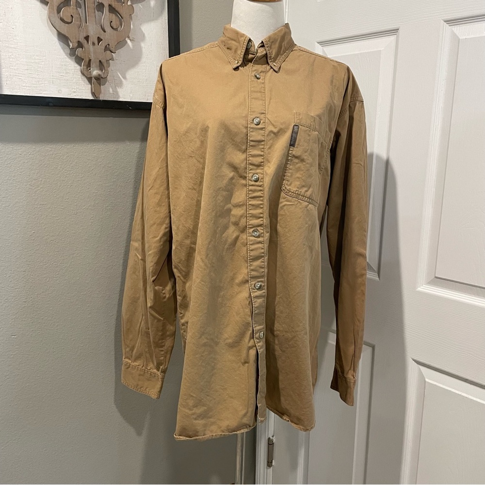 Columbia Sportswear Companye Men’s Long Sleeve Shirt Tan Brown Size XLT Cotton